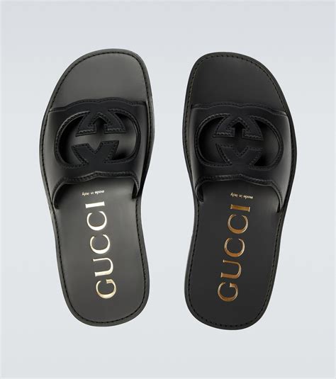 gucci leather slide